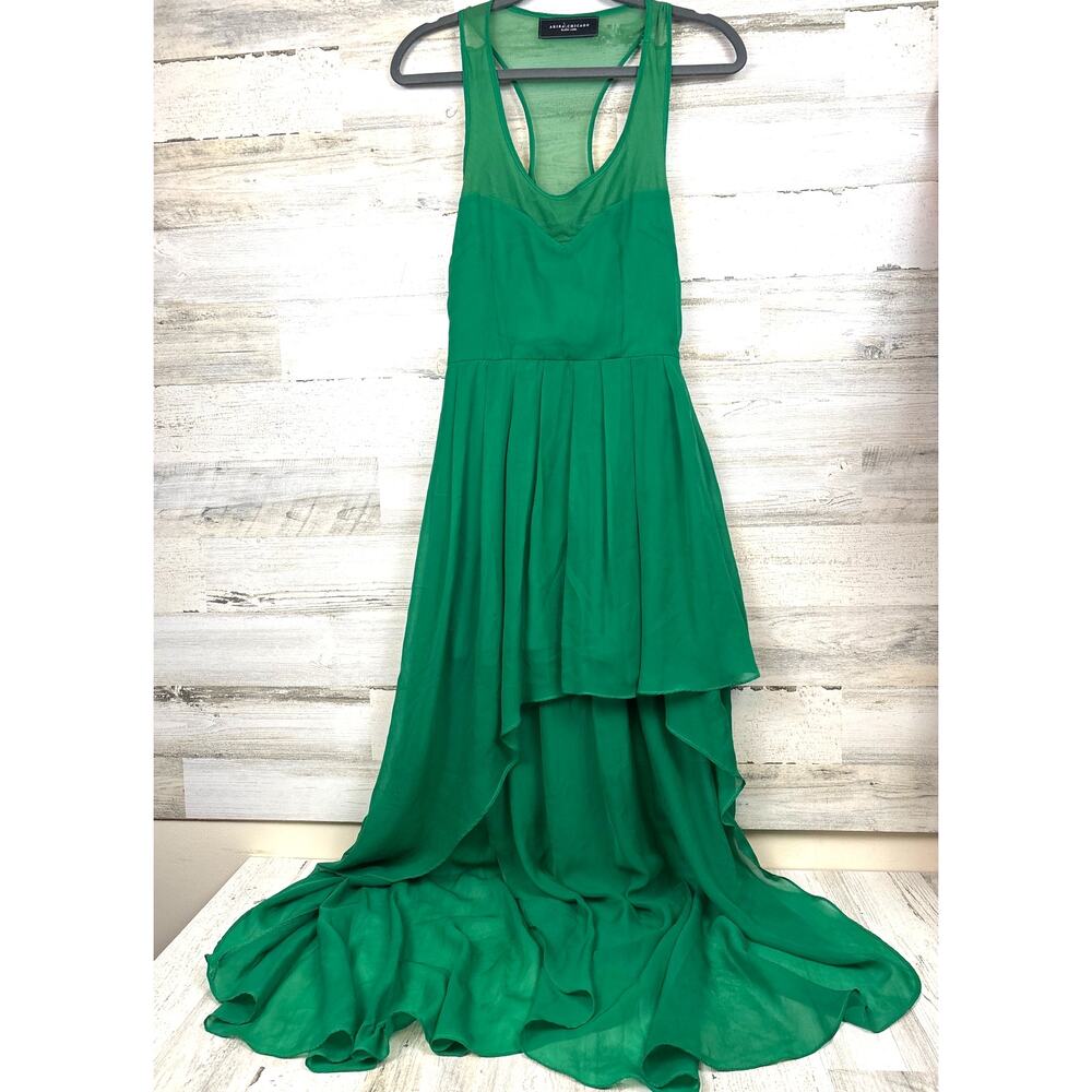 Akira Chicago Black Label Womens S Emerald High Low Maxi Dress Party Sleeveless